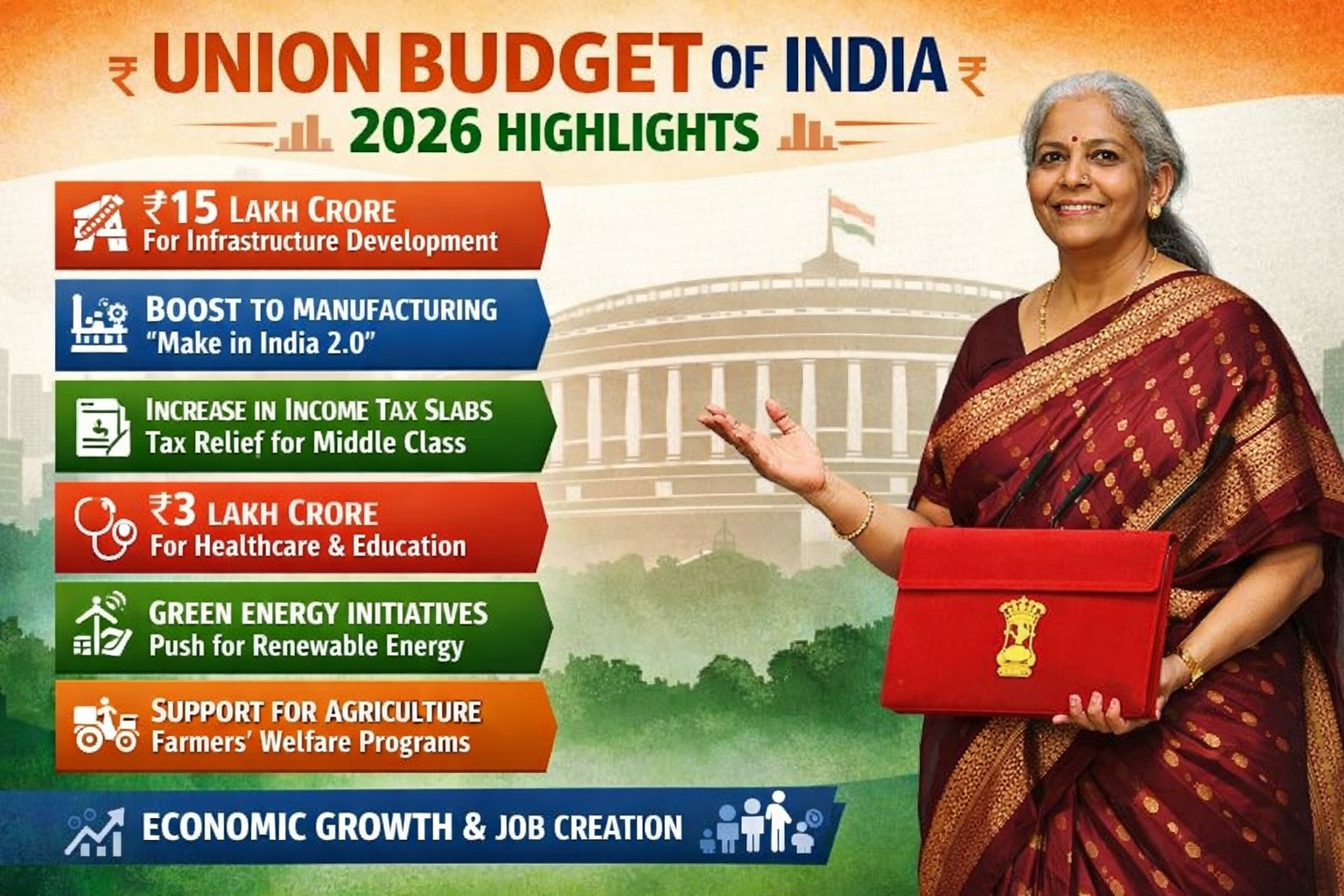 Union Budget Of India 2026 Highlights | Nirmala Sitaraman