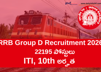 RRB Group D Recruitment 2026 - Apply Online for 22195 Posts