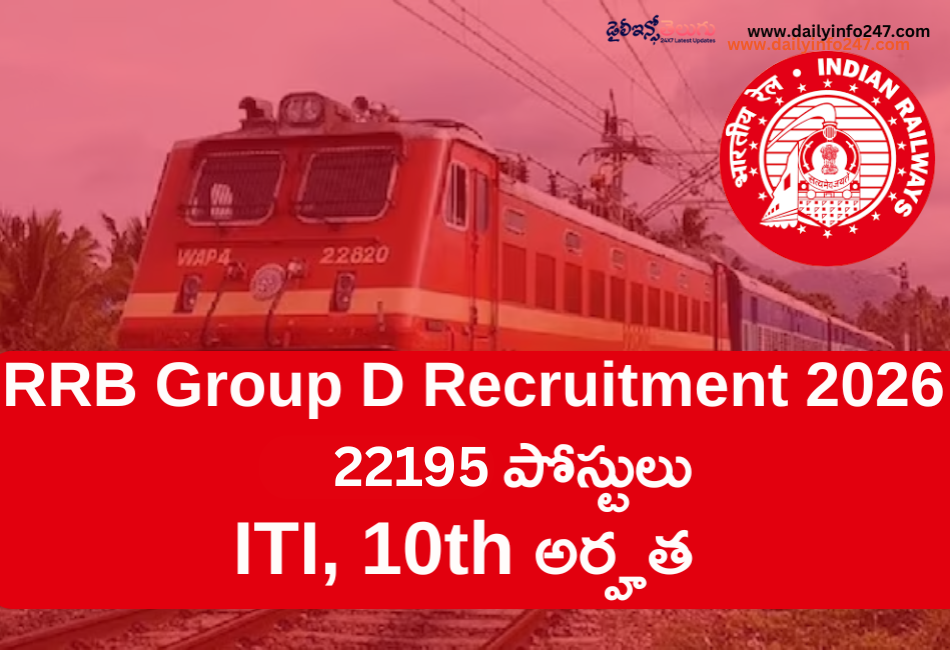 RRB Group D Recruitment 2026 - Apply Online for 22195 Posts