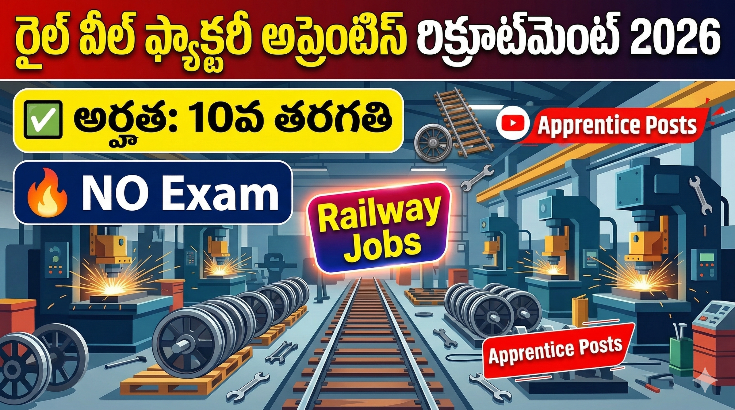 Rail Wheel Factory Apprentice Recruitment 2026 - Apply Offline for 192 Posts