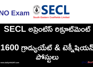 SECL Apprentice Recruitment 2026 – Apply Online for 1600 Graduate & Technician Posts
