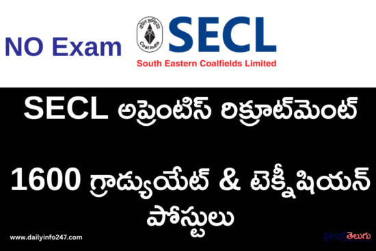 SECL Apprentice Recruitment 2026 – Apply Online for 1600 Graduate & Technician Posts