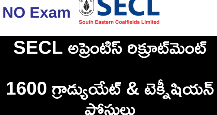 SECL Apprentice Recruitment 2026 – Apply Online for 1600 Graduate & Technician Posts
