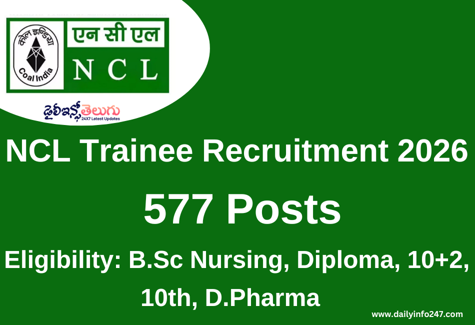 NCL Trainee Recruitment 2026: Apply Online for 577 Posts