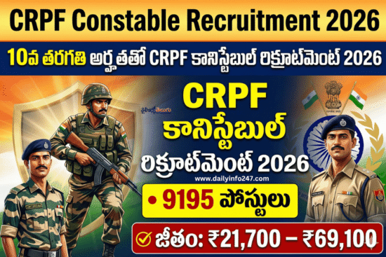 CRPF Constable (Tradesman & Technical) Recruitment 2026 - Apply Online for 9195 Posts