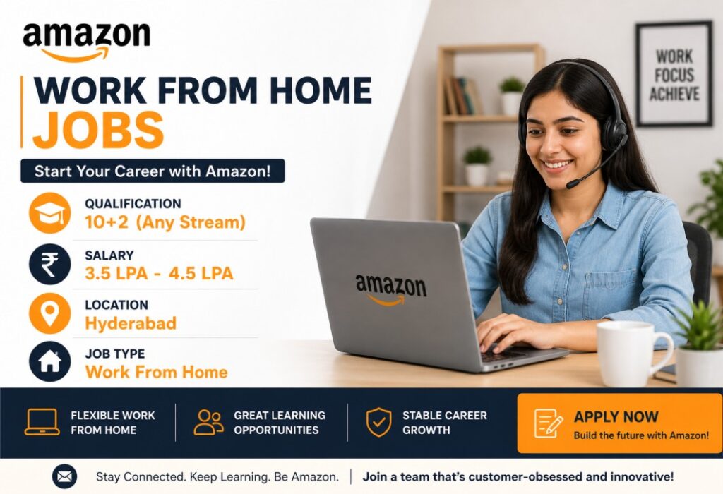 Amazon Work from Home Jobs | 10+2 qualification