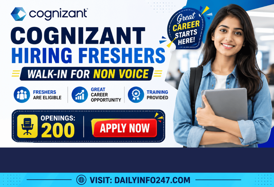 Cognizant Hiring Freshers | Walk-In For Non Voice | Openings: 200 | Hyderabad