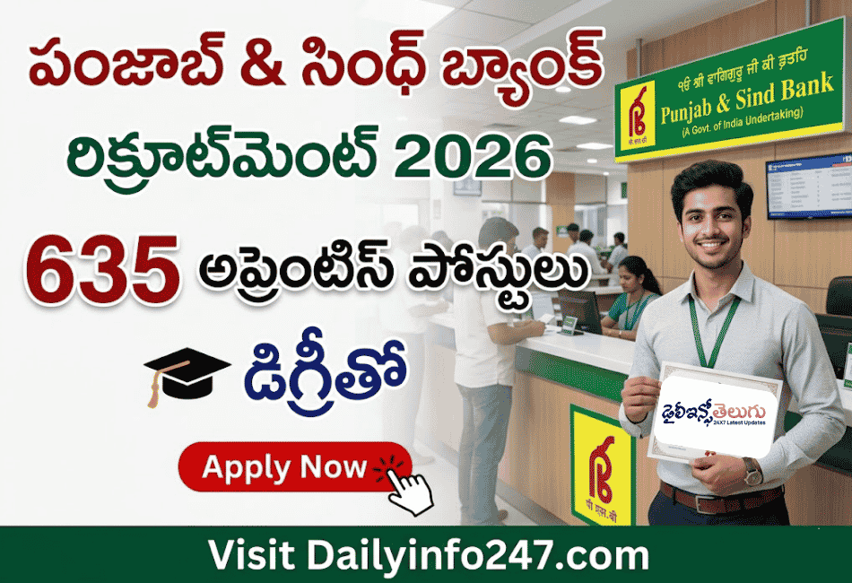 Punjab & Sind Bank Apprentice Recruitment 2026 - Apply Online for 635 Posts