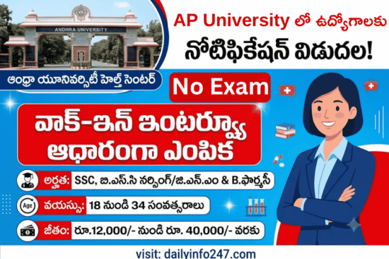 Andhra University Health Department Recruitment