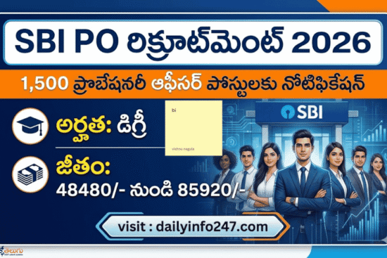 SBI PO Recruitment 2026 Notification Out - Apply Online