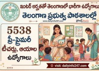 5538 Instructor and Aaya Jobs in Telangana Pre Primary Schools