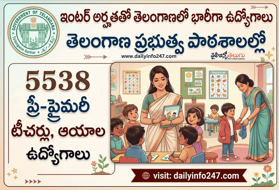 5538 Instructor and Aaya Jobs in Telangana Pre Primary Schools