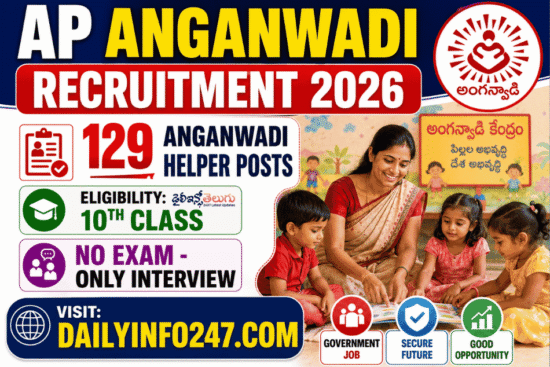 AP Anganwadi Recruitment 2026 - 129 Anganwadi Helper Posts