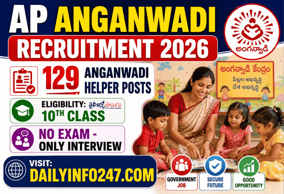 AP Anganwadi Recruitment 2026 - 129 Anganwadi Helper Posts
