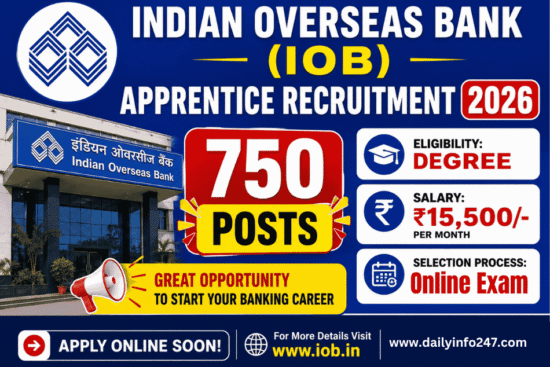 Indian Overseas Bank IOB Apprentice Recruitment 2026
