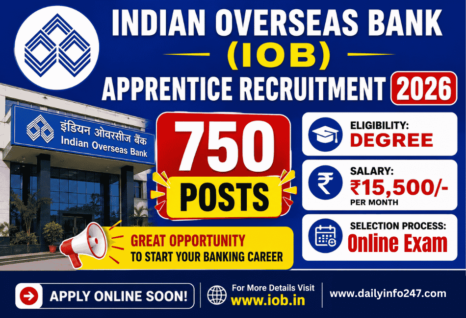 Indian Overseas Bank IOB Apprentice Recruitment 2026