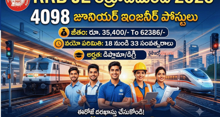 RRB JE Recruitment 2026 - Apply Online for 4098 Junior Engineer Posts