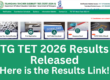Telangana TET Result 2026 | TG TET | Check Results at tgtet.aptonline.in
