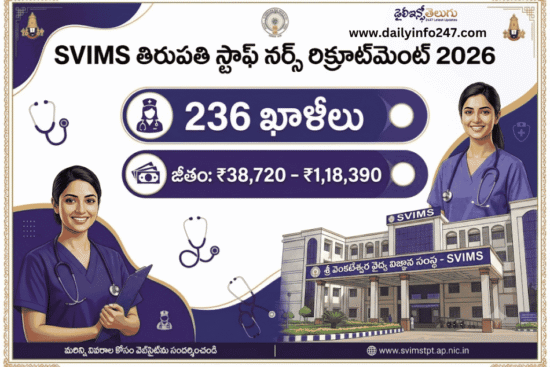 SVIMS Tirupati Staff Nurse Recruitment 2026