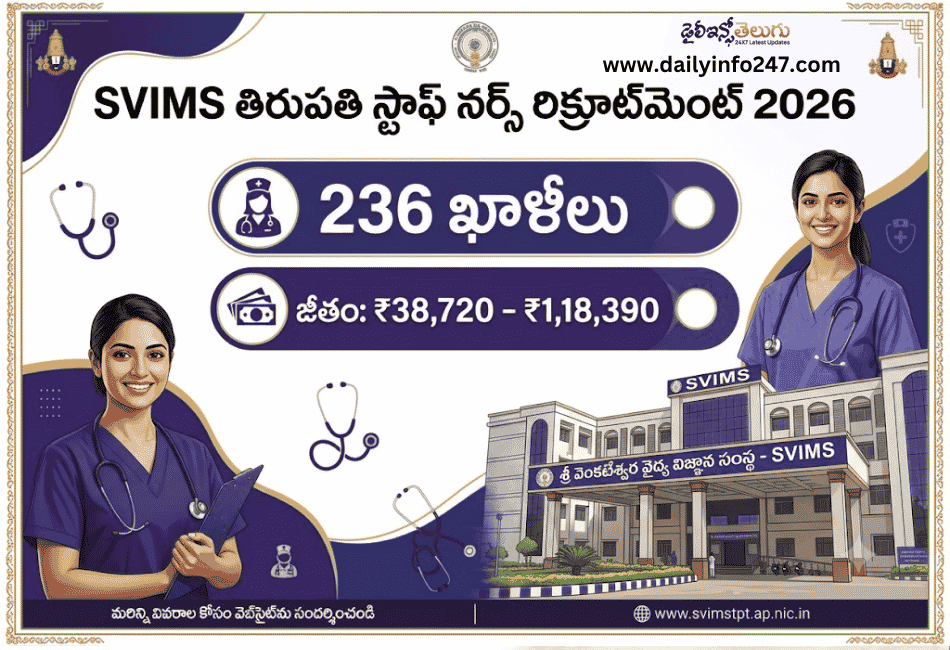 SVIMS Tirupati Staff Nurse Recruitment 2026