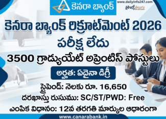 Canara Bank Recruitment 2026 Notification - Apply Online for 3500 Graduate Apprentice Posts
