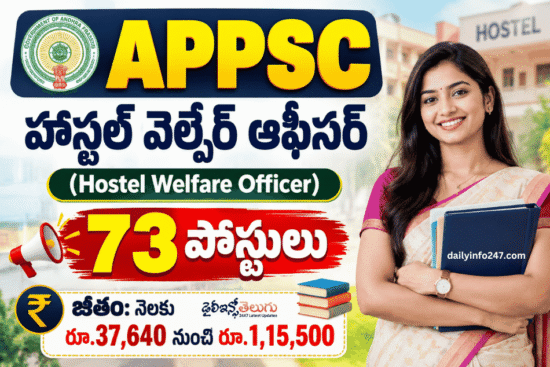 APPSC Hostel Welfare Officer Recruitment 2026 - Apply Online