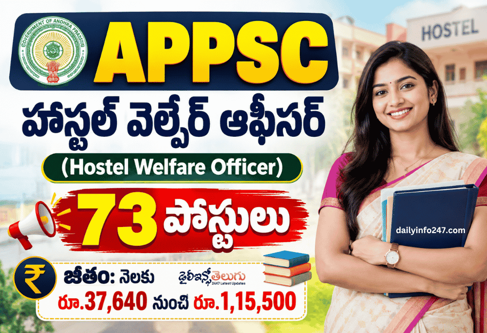 APPSC Hostel Welfare Officer Recruitment 2026 - Apply Online