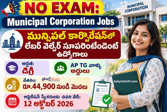 Municipal Corporation Recruitment Notification 2026 in Telugu