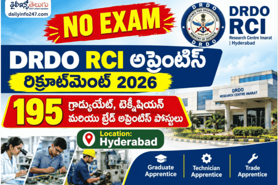 DRDO RCI Apprentice Recruitment 2026 - Apply Online for 195 Graduate, Technician and Trade Apprentice Posts