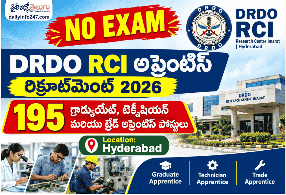 DRDO RCI Apprentice Recruitment 2026 - Apply Online for 195 Graduate, Technician and Trade Apprentice Posts
